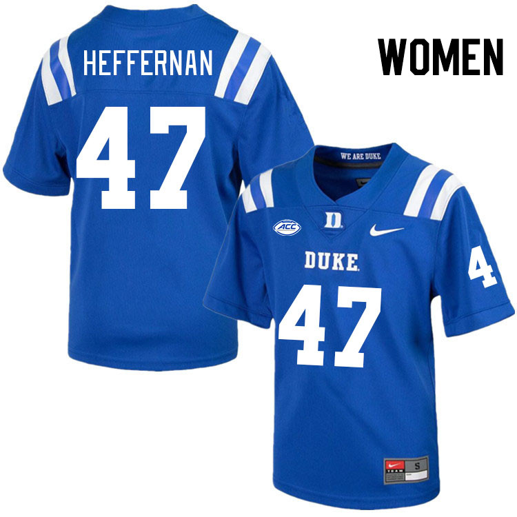 Women #47 Joe Heffernan Duke Blue Devils College Football Jerseys Stitched Sale-Royal - Click Image to Close